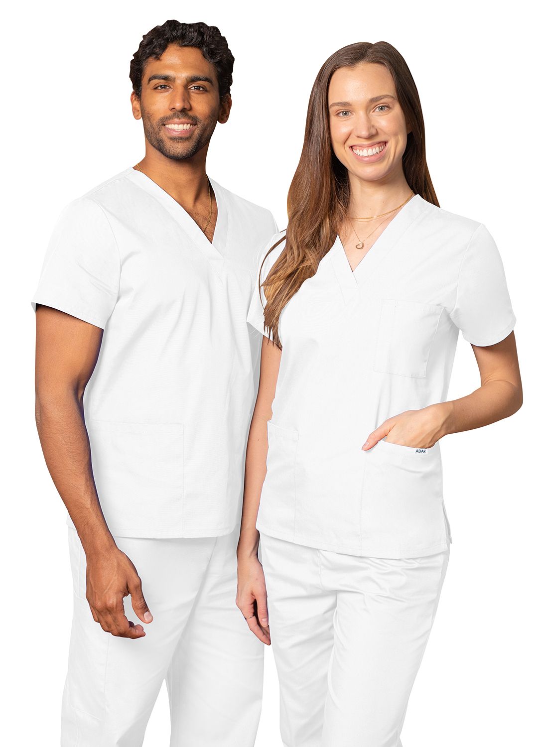 adar-unisex-v-neck-tunic-3-pocket-white