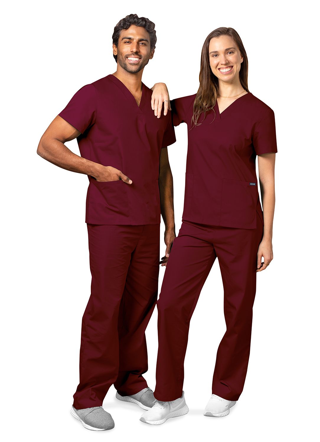 adar-unisex-drawstring-scrub-suit-burgundy