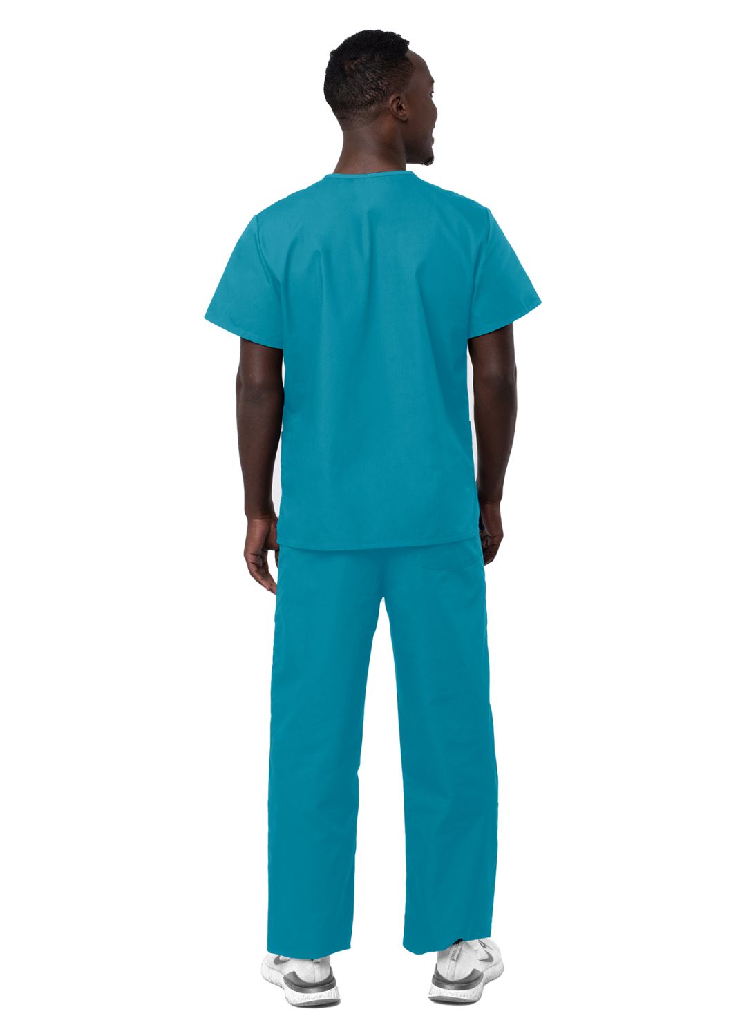 adar-unisex-drawstring-scrub-suit-teal-blue