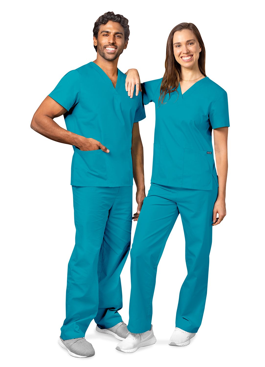 adar-unisex-drawstring-scrub-suit-teal-blue